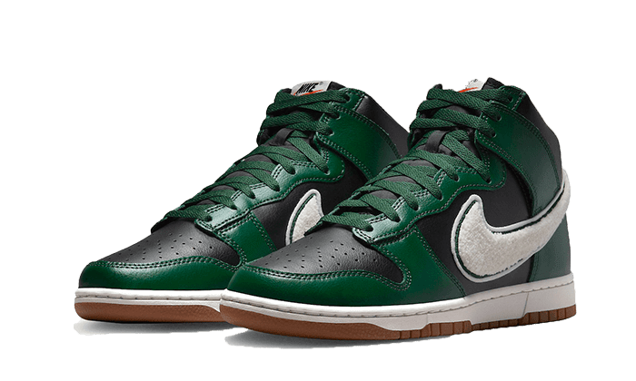 Dunk High Chenille Swoosh Black Green